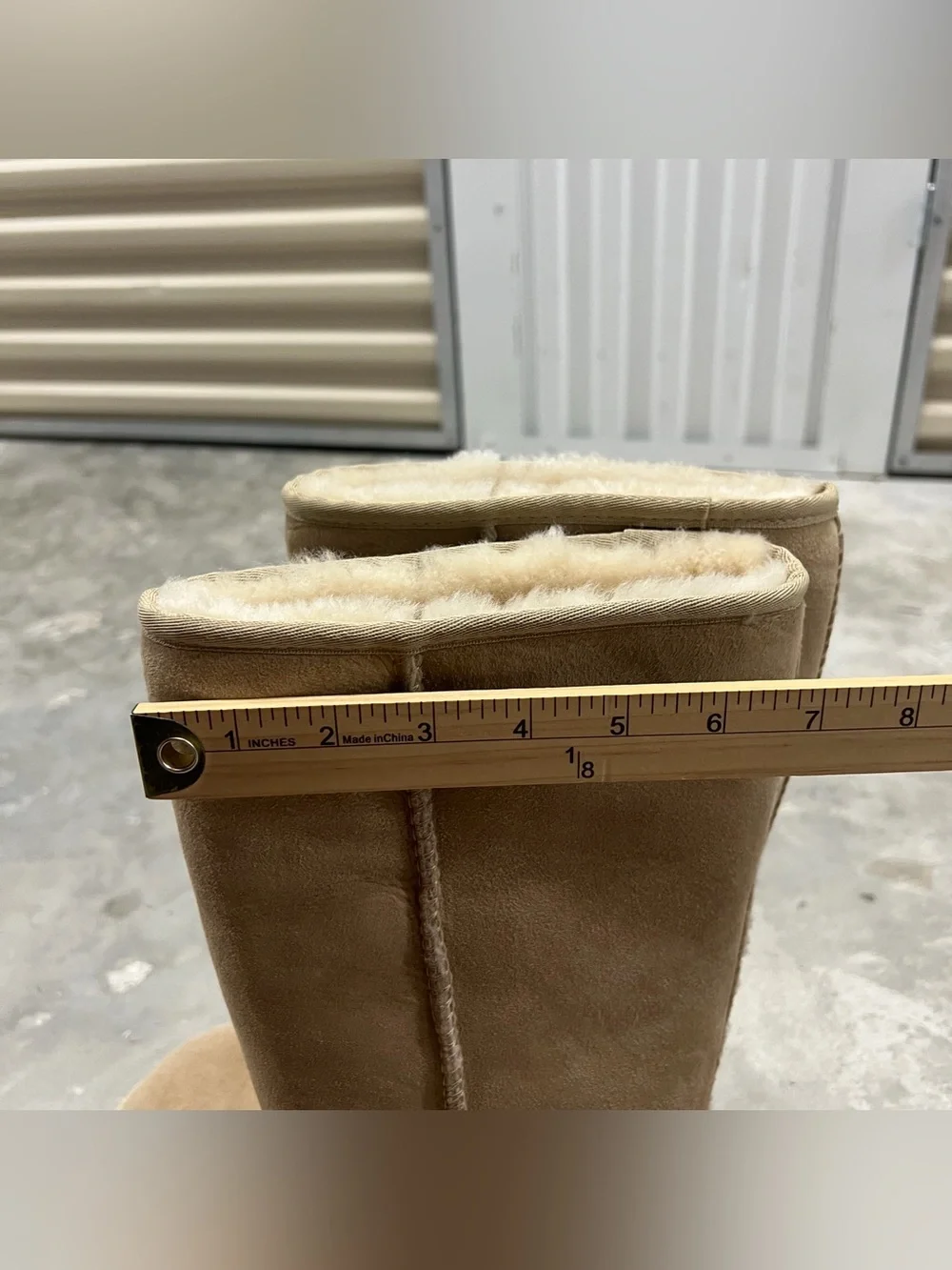 UGG Classic Tall Women’s Suede & Shearling Over the Calf Boot Beige NEW Size 9